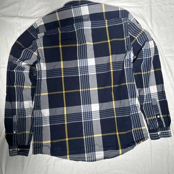 H&M Crew Plaid Long Sleeve Button Down Shirt Size L - Picture 3 of 7